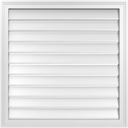 Ekena Millwork Vertical Surface Mount PVC Gable Vent: Functional, w/ 2"W x 1-1/2"P Brickmould Frame, 32"W x 32"H GVPVE32X3202SF